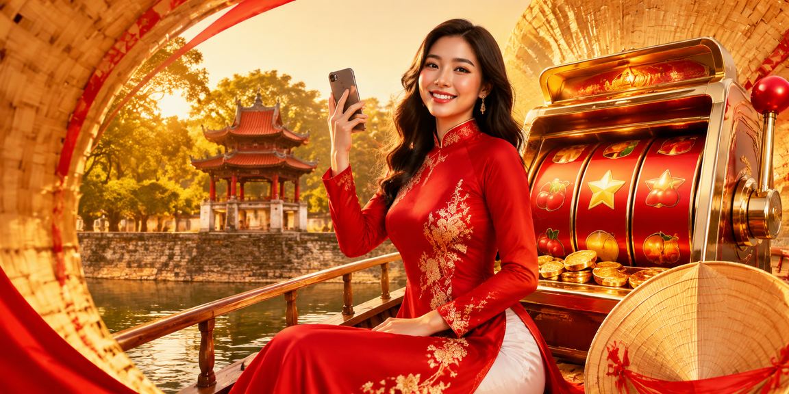 Người dùng Hà Nội mặc áo dài tham gia game slot trực tuyến tại quán cà phê ban ngày