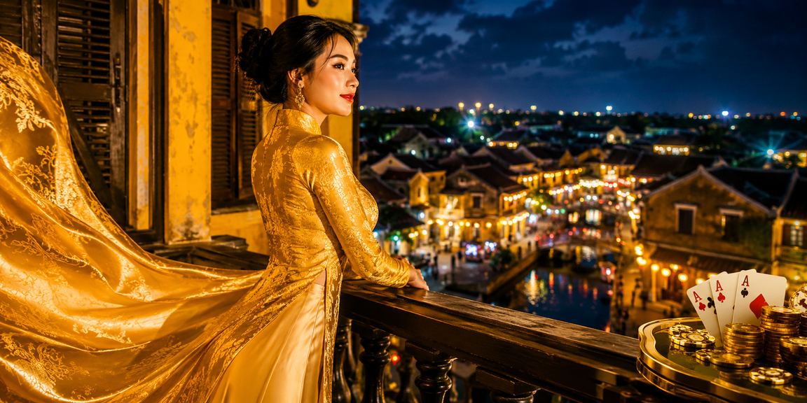 Người chơi tại Hội An mặc áo dài tham gia trò chơi bài và thể thao trực tuyến